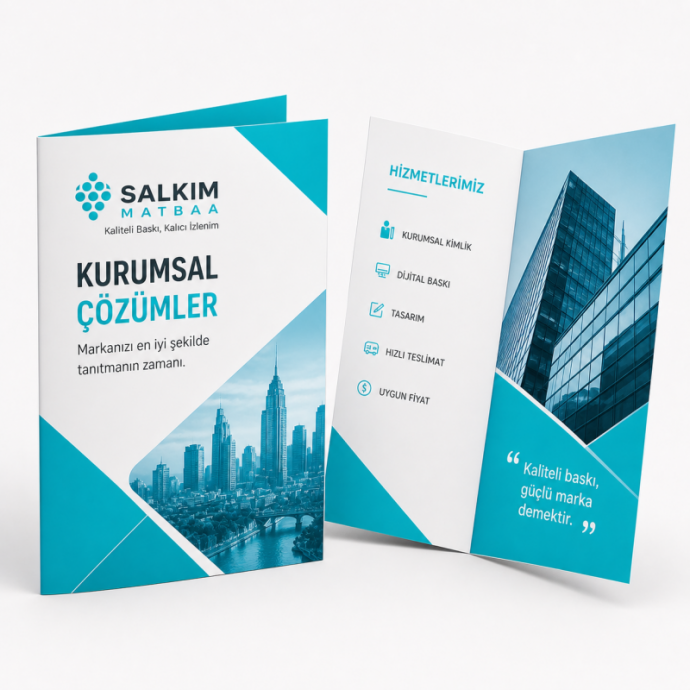 A4 Tek Kırım Broşür Baskı | Profesyonel Tanıtım Broşürleri