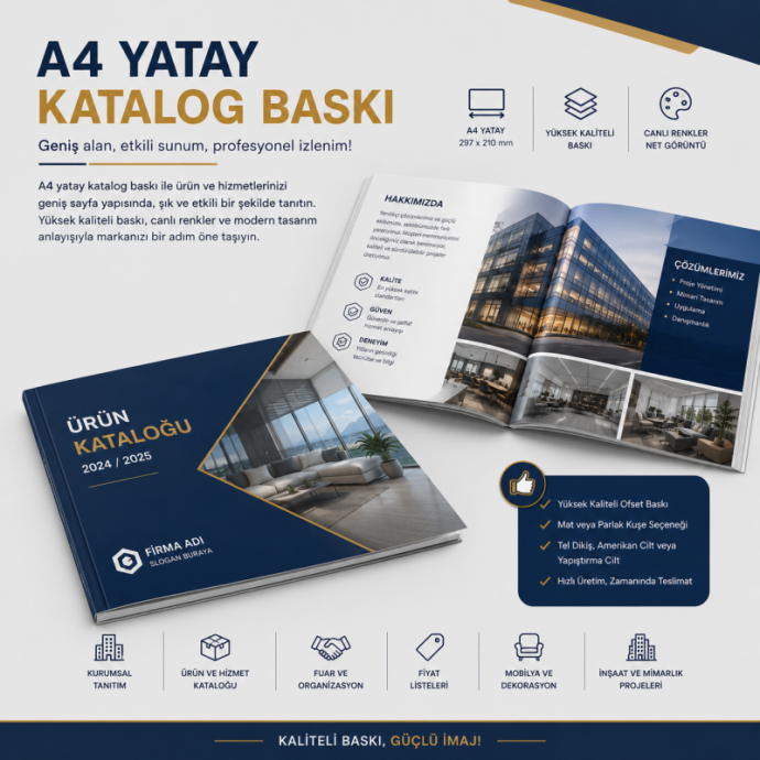 A4 Yatay Katalog Baskı
