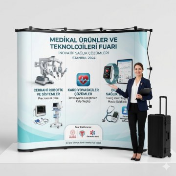 3x1 Oval Örümcek Stand - Butik Tanıtım ve Fuar Panosu