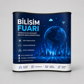 3x5 Oval Örümcek Stand Baskı | Taşınabilir Fuar ve Tanıtım Standı