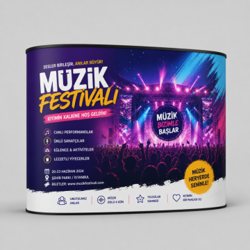 3x6 Oval Örümcek Stand Baskı | Profesyonel Fuar ve Etkinlik Standı