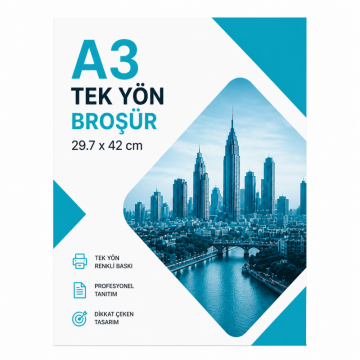 A3 Tek Yön Broşür (29.7 x 42 cm) – Yüksek Kaliteli Baskı