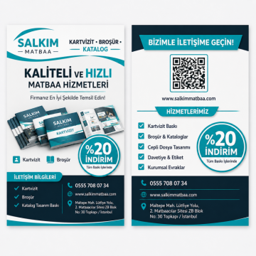 A5 Çift Yön Broşür Basımı - Önlü Arkalı Renkli Kuşe Baskı
