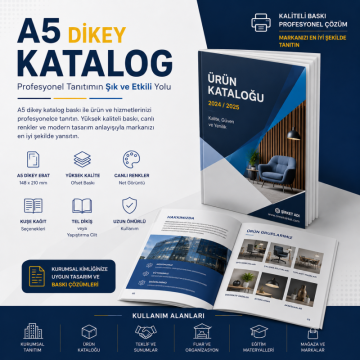 A5 Dikey Katalog Baskısı - Profesyonel Kurumsal Tanıtım Kataloğu