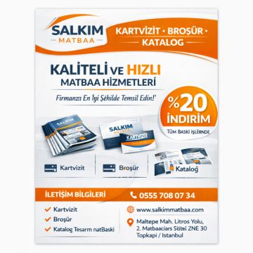 A5 Tek Yön Broşür Basımı - Yüksek Kalite Kuşe Kağıt (1000 Adet) - 3