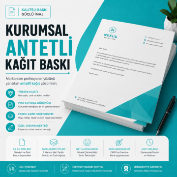 Kurumsal Antetli Kağıt Baskı – 1. Hamur Yüksek Kalite
