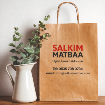 25x12x31 cm Burgu Saplı Kraft Çanta - Dayanıklı Kağıt Mağaza Poşeti