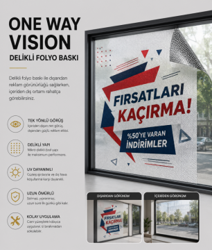 One Way Vision (Delikli Folyo) Baskı