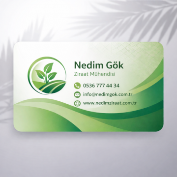 Tek Yüz Oval Kesim Kartvizit (Özel Kesim) - Modern ve Estetik Tasarım - 2