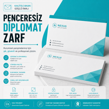 Penceresiz Diplomat Zarf - Kaliteli Baskılı Zarf Modelleri