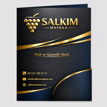 Tek Yüz Renkli Cepli Dosya – Kurumsal Logo Baskılı Premium Sunum Dosyası