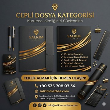 Tek Yüz Renkli Cepli Dosya – Kurumsal Logo Baskılı Premium Sunum Dosyası - 3